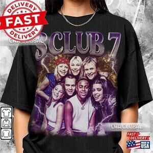 S Club 7  90S Band Music Shirt Bootleg Retro  Uk Tour Y2K  T-Shirt
